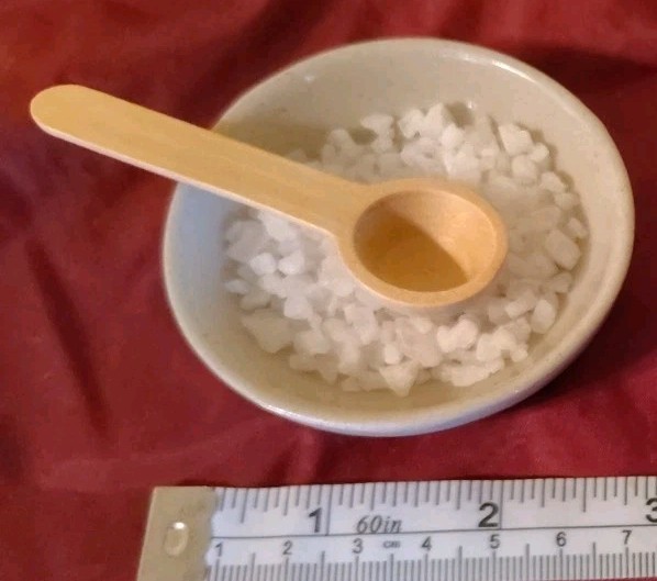 Ceramic Salt Cellar With Tiny Wooden Spoon