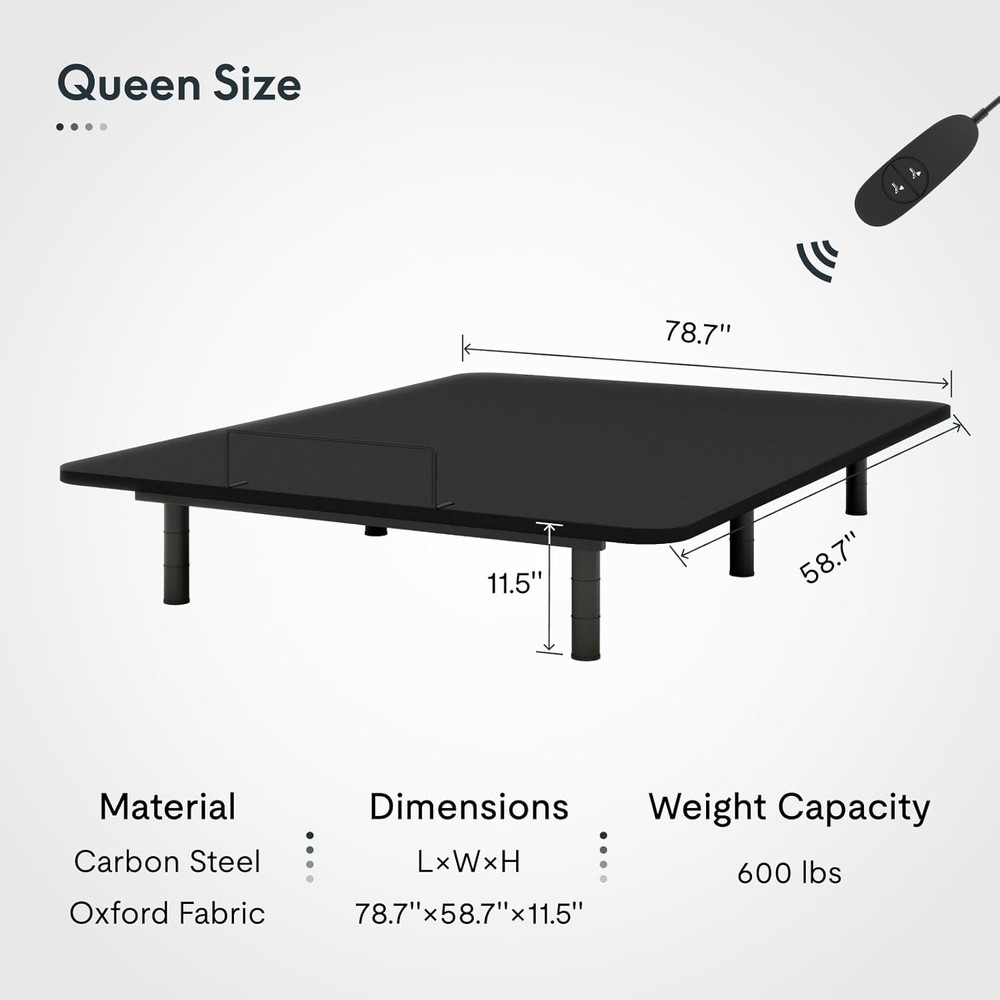 FLEXISPOT Adjustable Bed Frame Base Queen Size,Segmented Design,Easy Assemble,Ox