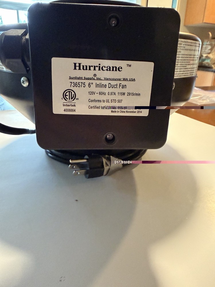 Hurricane 6-inch Inline Duct Fan