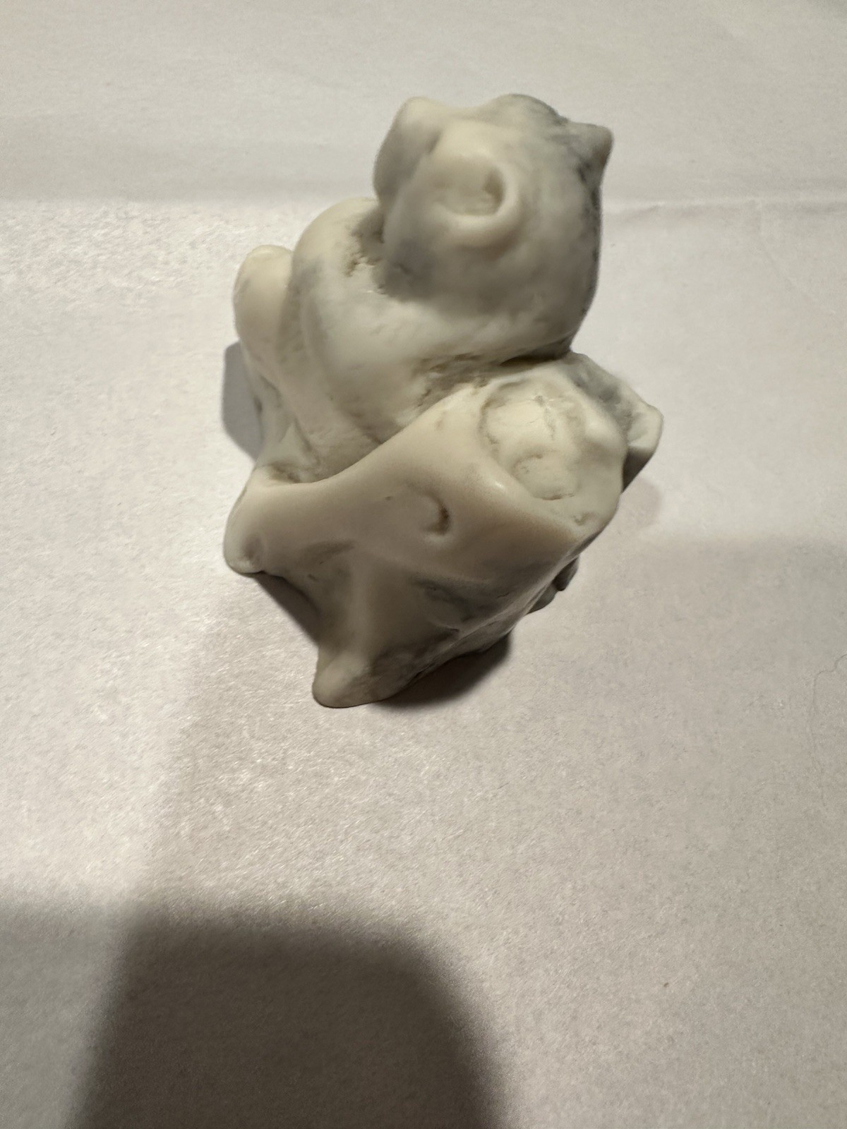 Tiny Vintage Pearlite Marblecraft Polar Bear Figurine Hand Crafted in Canada
