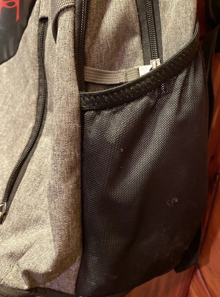 Under Armour Hustle 4.0 Backpack Graphite Heather & Stadium Red Water Resistant