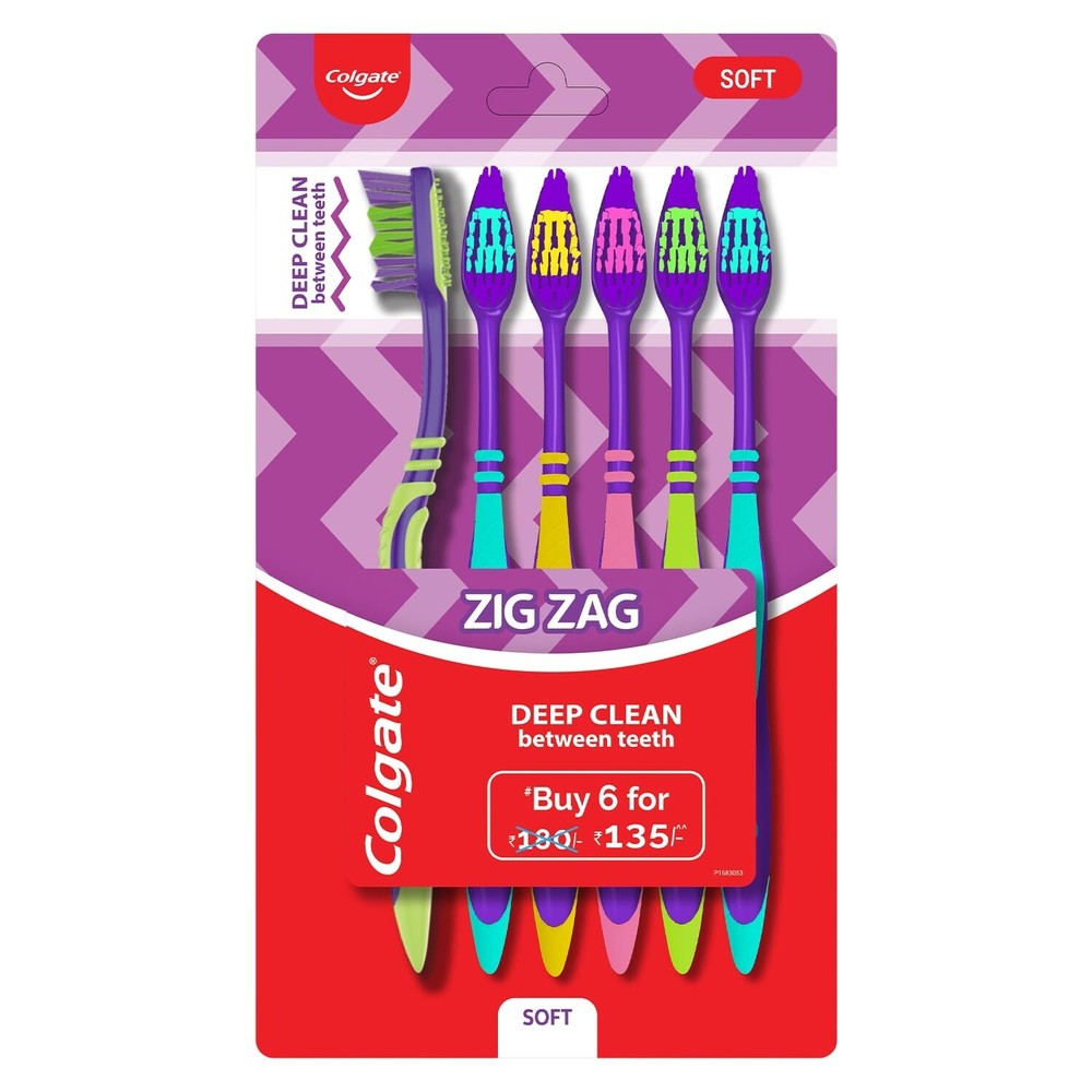 Colgate Zigzag Soft Toothbrush 6 Units,