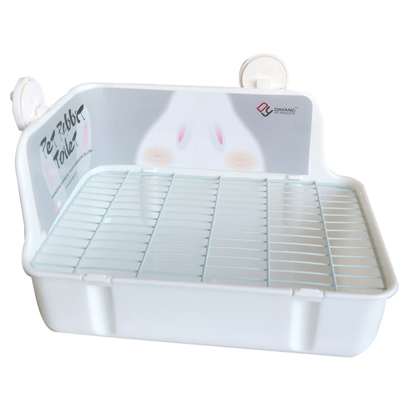 Rabbit Litter Box Corner Litter Pan Rectangular Toilet Potty Trainer