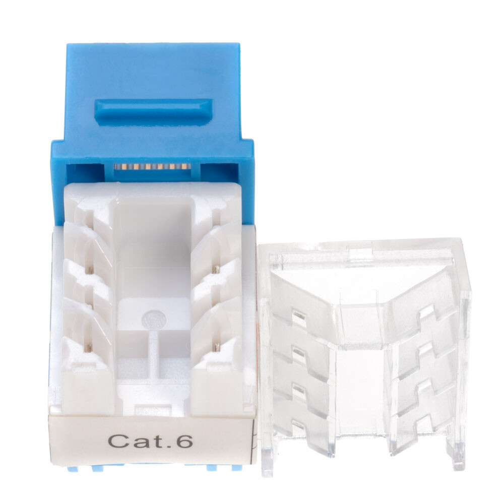 Cat6 Blue Keystone Jack 45° Angled Punchdown Network Connector Multipack LOT