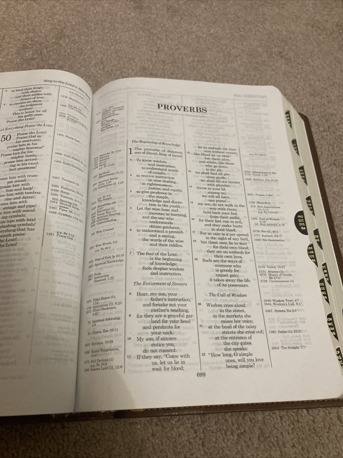 ESV THOMPSON CHAIN REFERENCE BIBLE RED LETTER THUMB INDEXED BROWN LEATHER SOFT