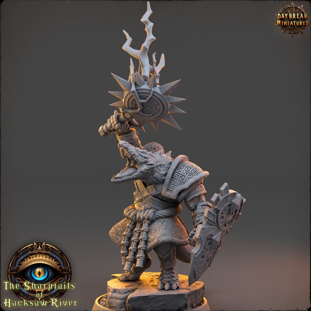 Crocodilian Paladin Ashar | DayBreak Miniatures |