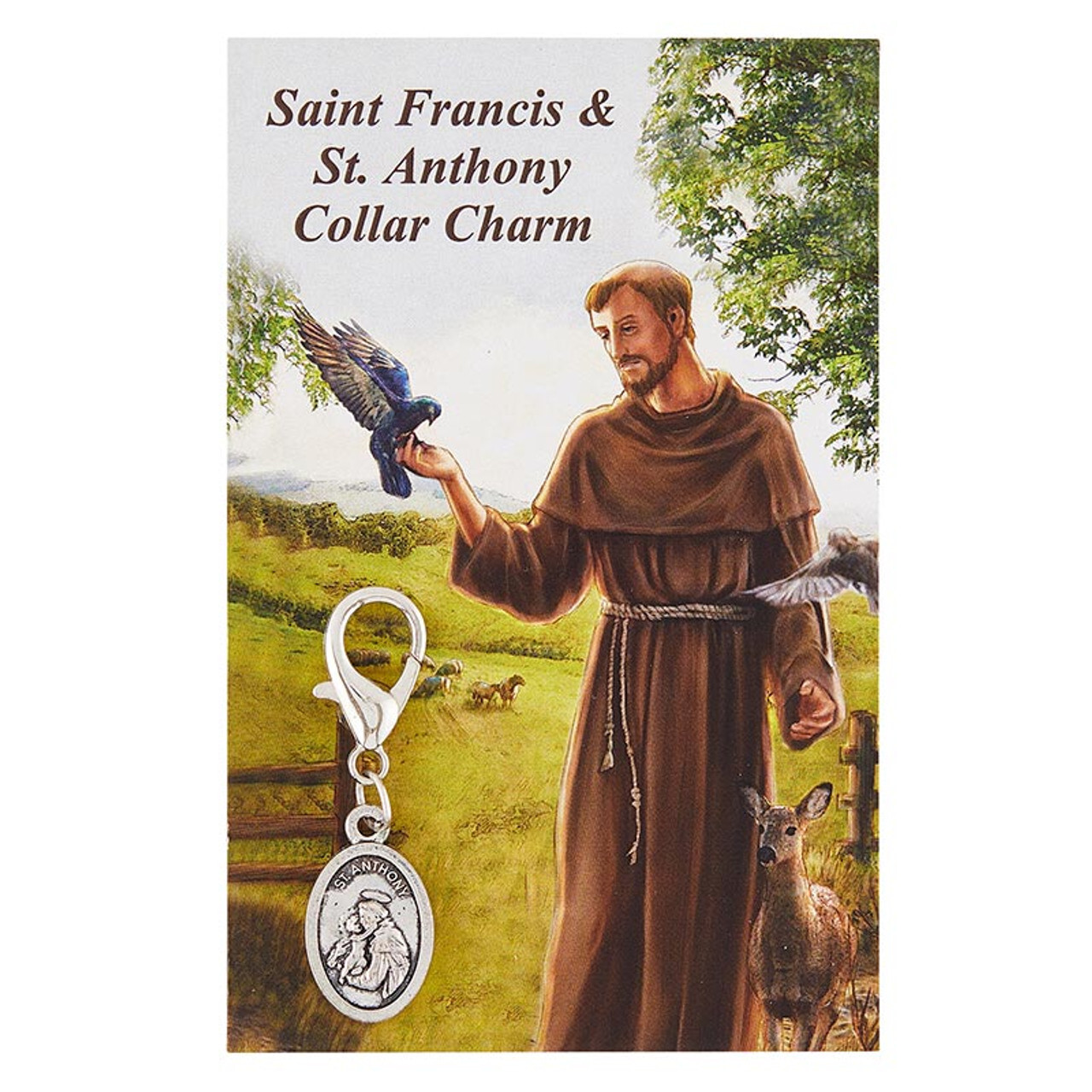 St. Francis/St. Anthony Pet Collar Charm - 1 1/2" High (N1099)
