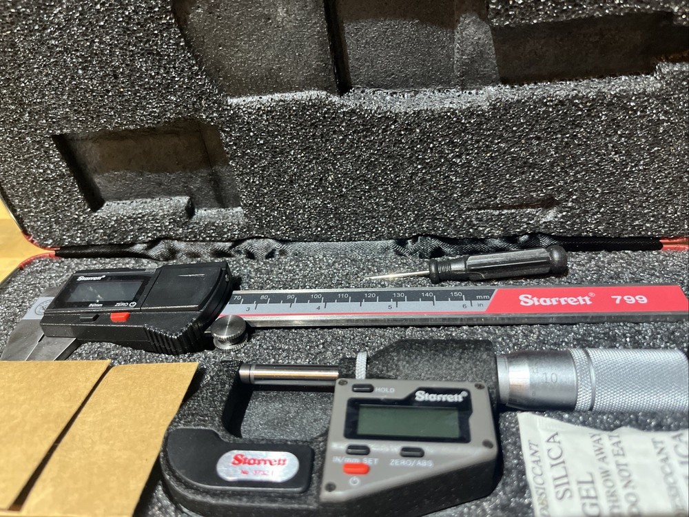 Starrett S766AZ Precision Measuring Tool Kit: 2 Pc Digital Caliper & Micrometer