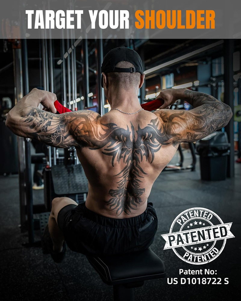 Tricep Rope Cable Attachment Handles Gym Pull Down Pushdown Face Pull, Red