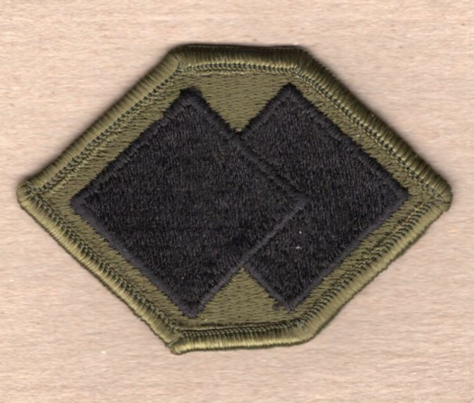 Army Patch:  96th Army Regional Support Command - subdued, merrowed edge