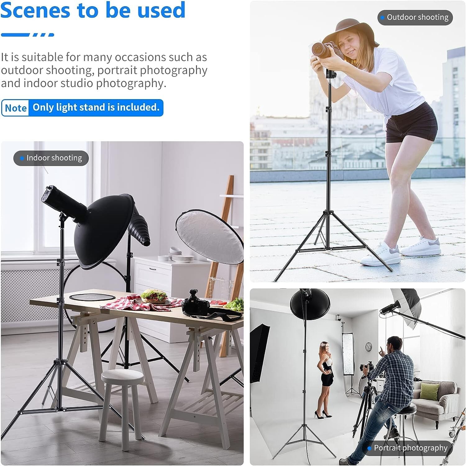 Neewer 190cm Foldable Light Stands for Relfectors Softboxes Lights