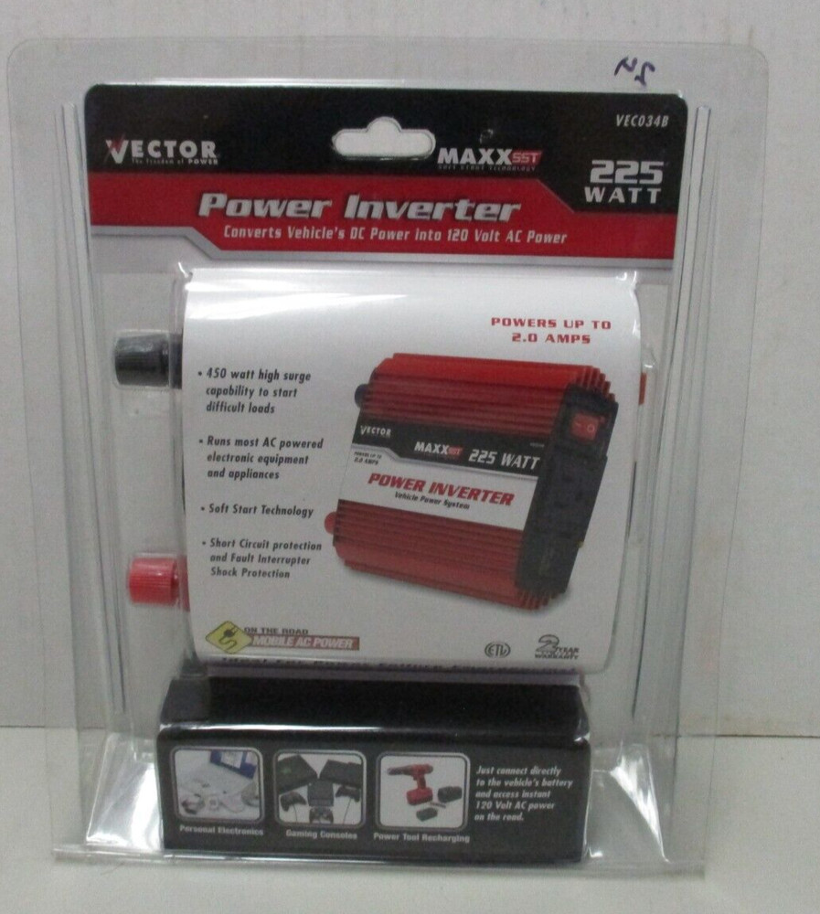 Vector Maxx SST VEC034B 225 Watt Power Inverter