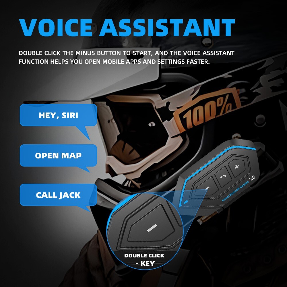 Motorcycle Helmet Headset Wireless Bluetooth Headphone Speaker Hands-Free
