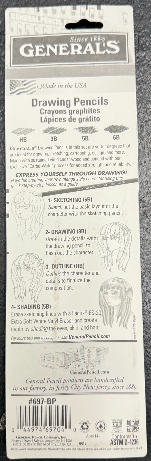 General’s Graphite Drawing Pencil Set – Lot of 6 Packs – HB, 3B, 5B, 6B