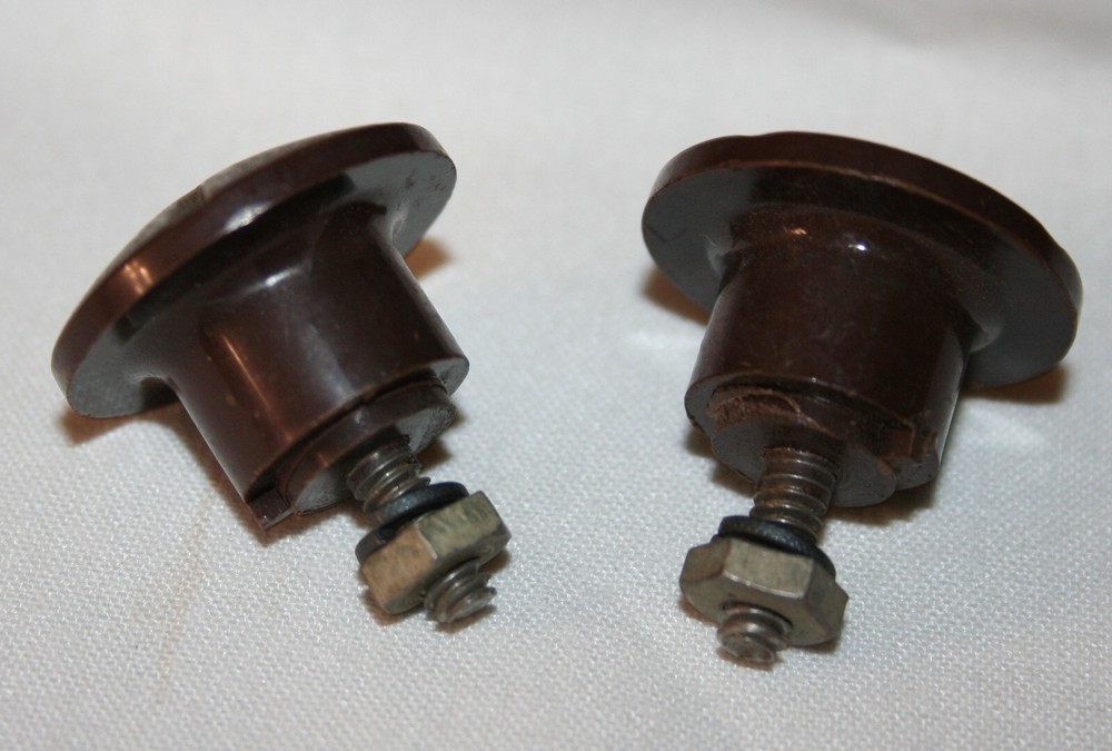 2 Bakelite Brown Art Deco Radio/Drawer Pull Knobs