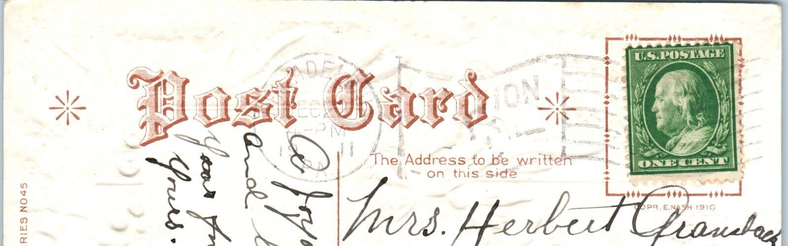 1912 Benjamin Franklin Green One 1 Cent U.S. Stamp (Extremely Rare )