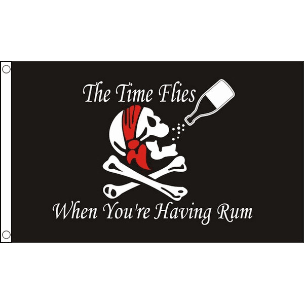 Time Flies When Having Rum Flag Table Hand Flags Bunting Scrunchie Displays