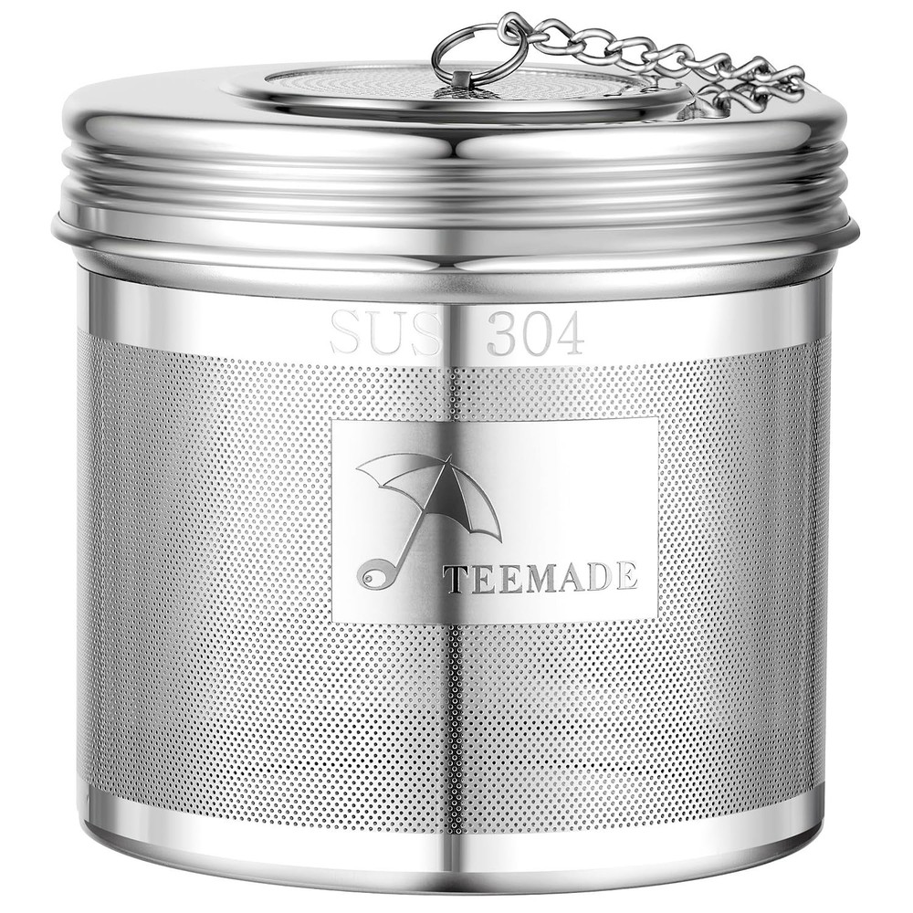 Extra Large Tea Infuser -304 Tea Filter with Threaded Lid & Chain Hook-Perfec...