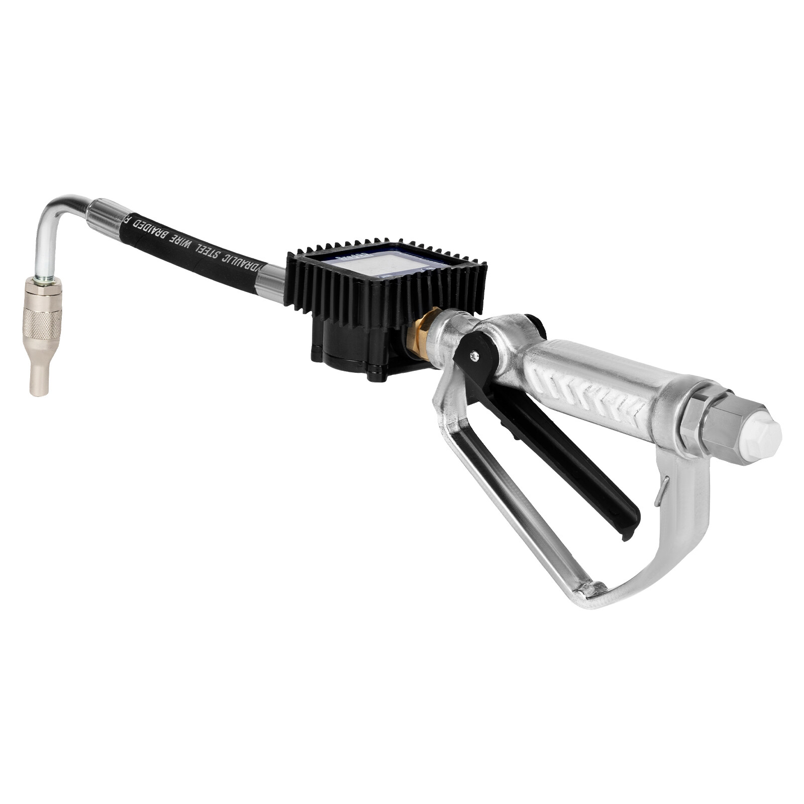 Oil Transfer Delivery Gun Pump Engine Oil Dispenser Nozzle w/ Digital Flow Meter