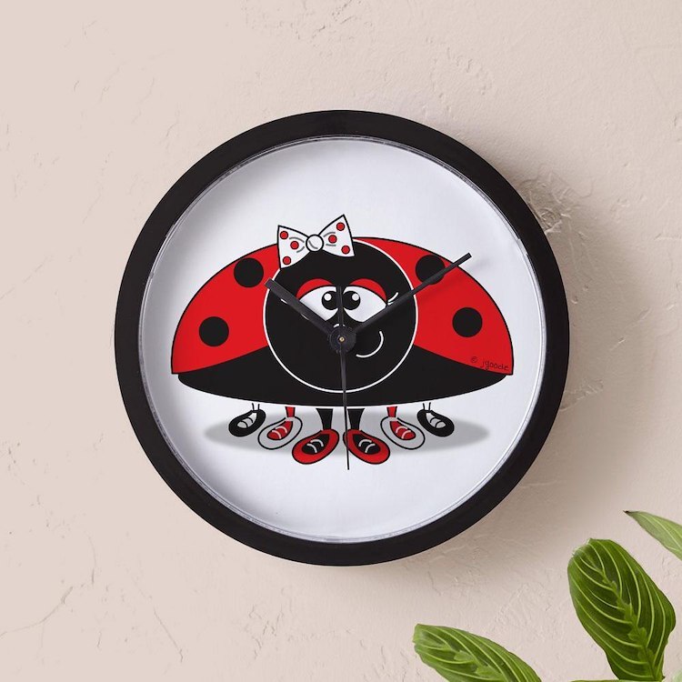CafePress Little Ladybug 10" Wall Clock (48981333)