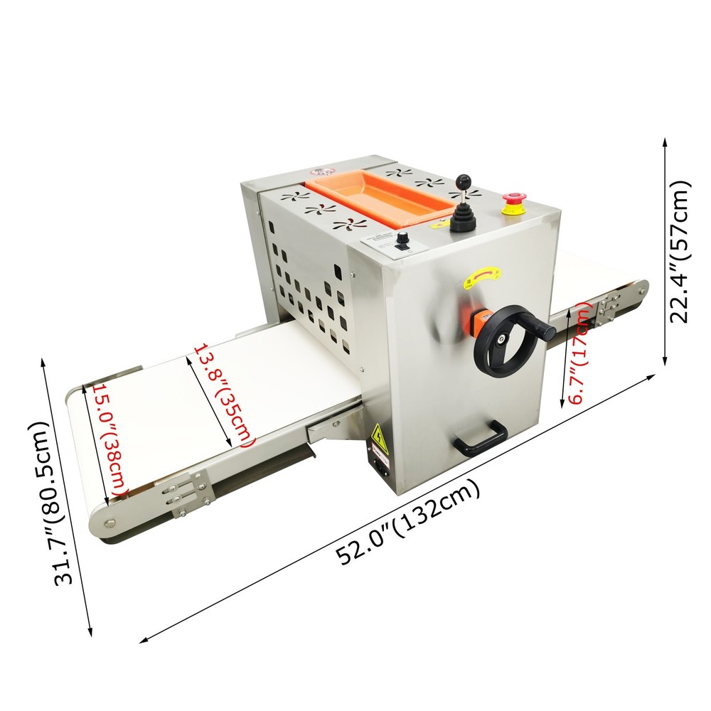 AC110V 400W Dough Sheeter Machine Foldable Design 1-24mm Thickness Adjustment