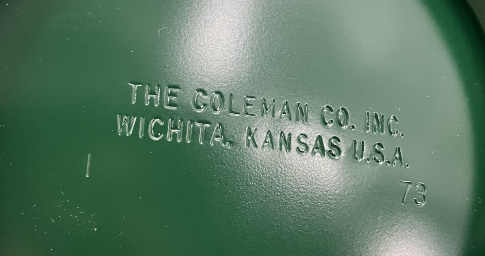 VTG Coleman Lantern Double Mantle Model 220F with Globe Dated 1/73- Untested