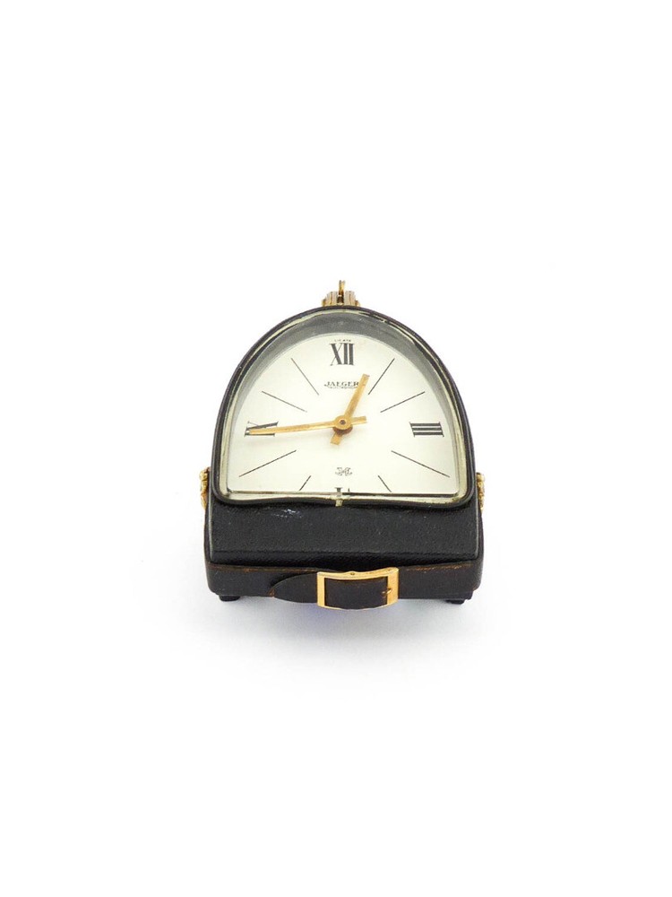 Extremely rare Jaeger stirrup table clock made n the 1960s