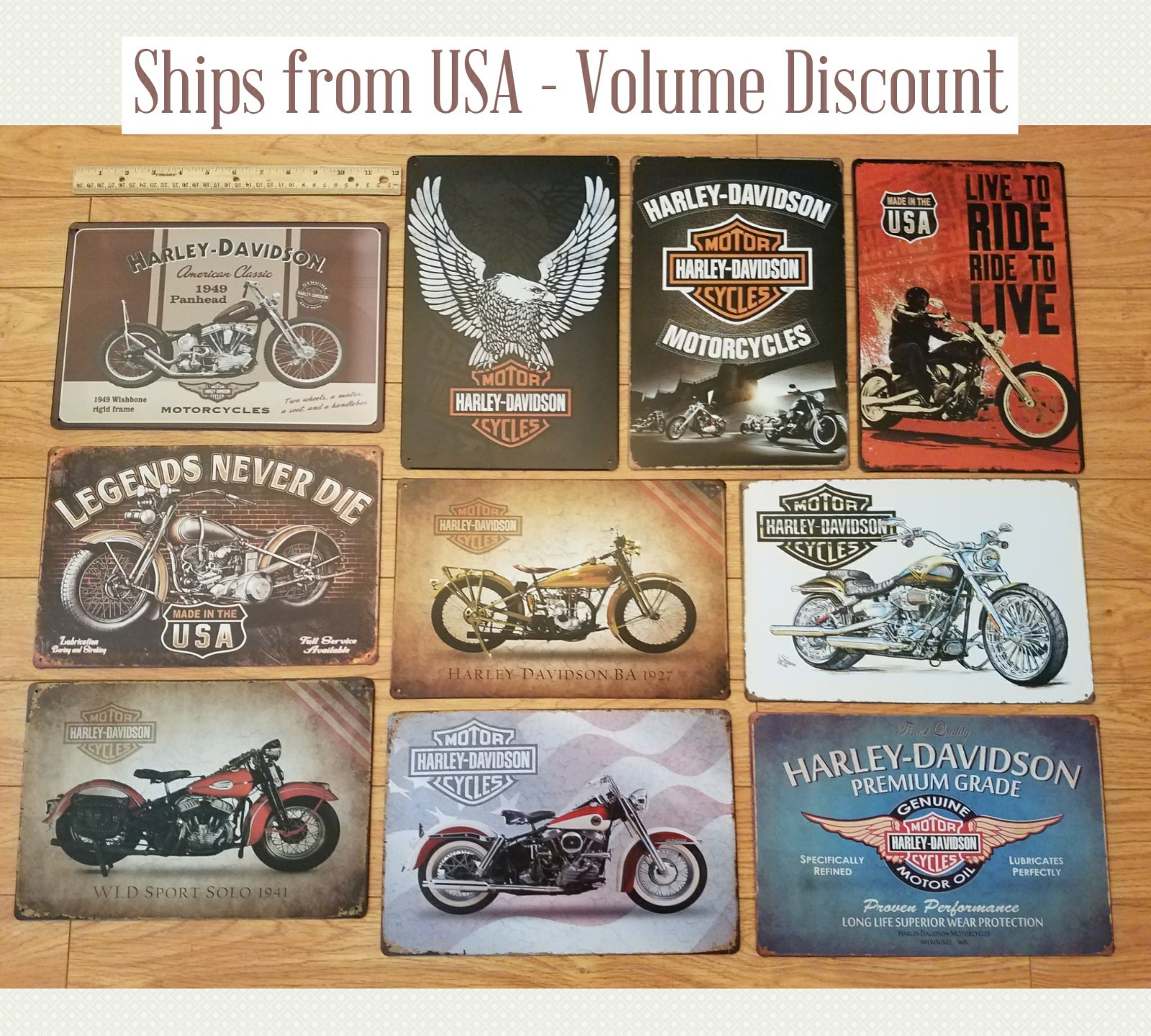 1949 Harley Panhead Sign Panhead Harley Motorcycle Sign Harley Davidson Tin Art