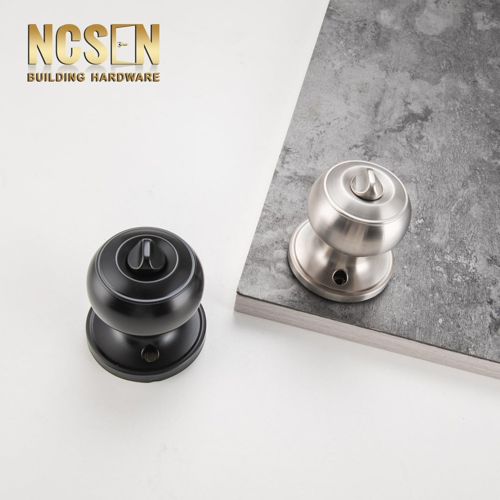 8 Pack Black Door Knobs Interior Keyless, Door Knobs for Bathroom & Bedroom, ...