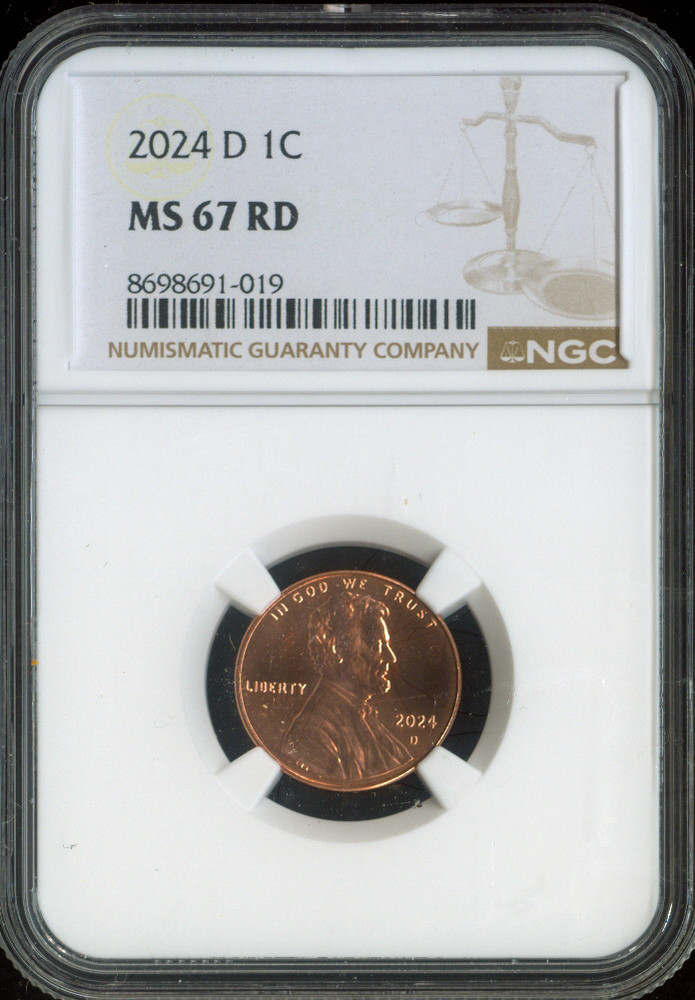 2024-D Lincoln Cent NGC MS67 RD Quality