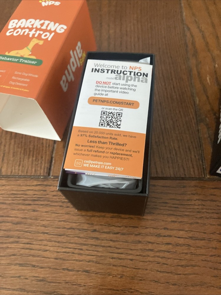 NPS Alpha Dog Behavior Trainer Barking Control Device USB Cordless-Open Box