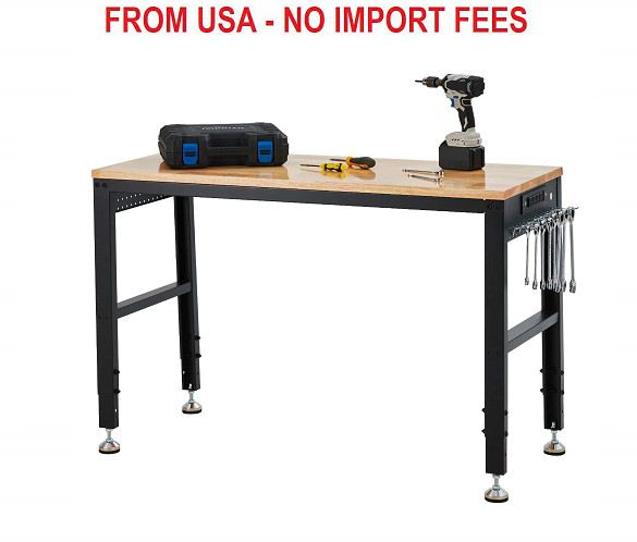 Height Adjustable Workbench 60"x 20" 2000 Lbs Capacity Heavy-Duty Power Outlets