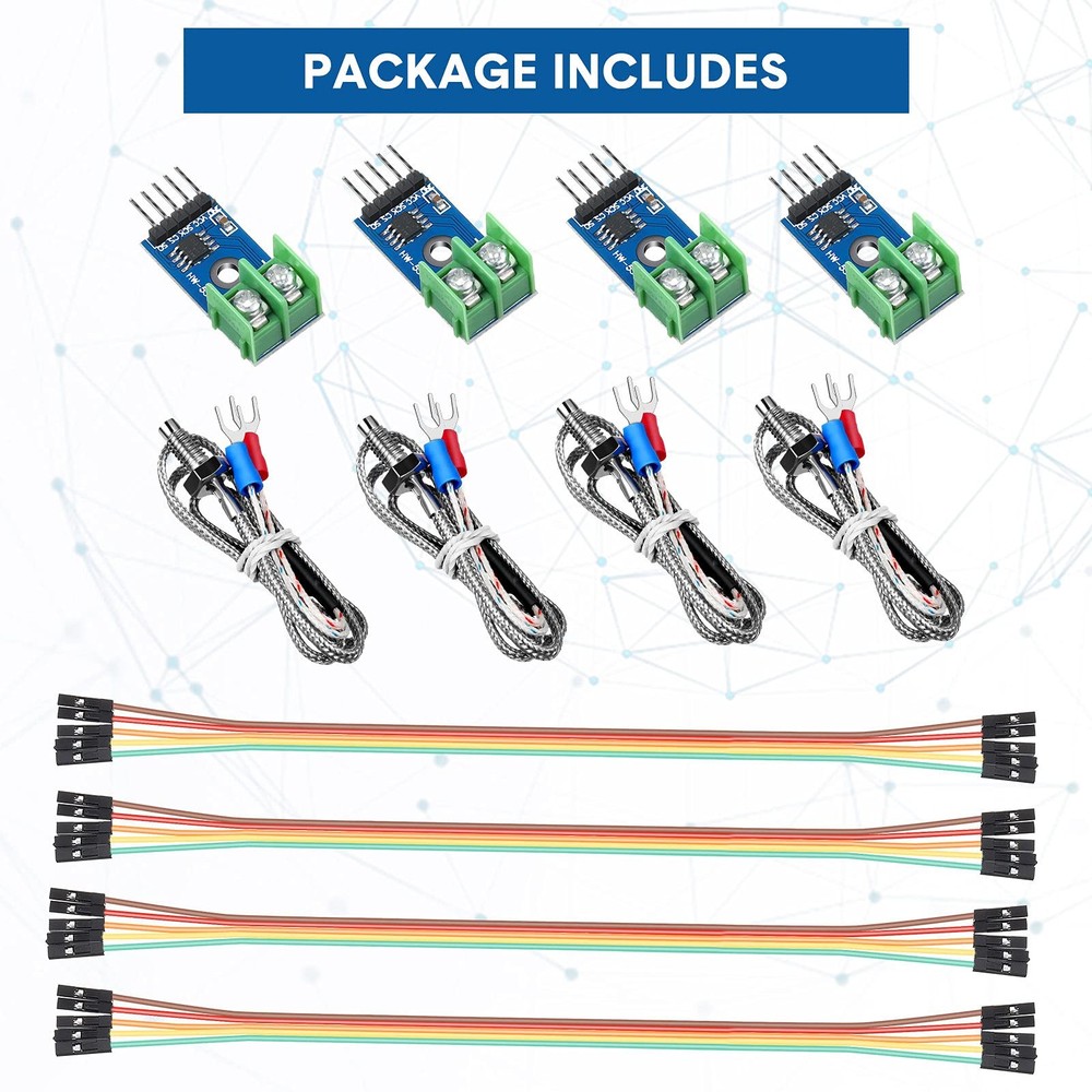 4 Sets MAX6675 Thermocouple Module K Type Sensor M6 Screw For Arduino Pi