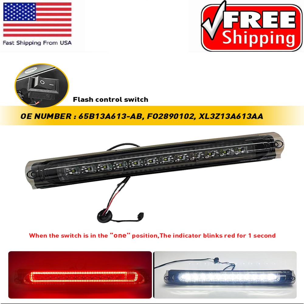 Led 3rd Third Brake Light Cargo For Ford 2000-2005 Excursion Red+white Smoked
