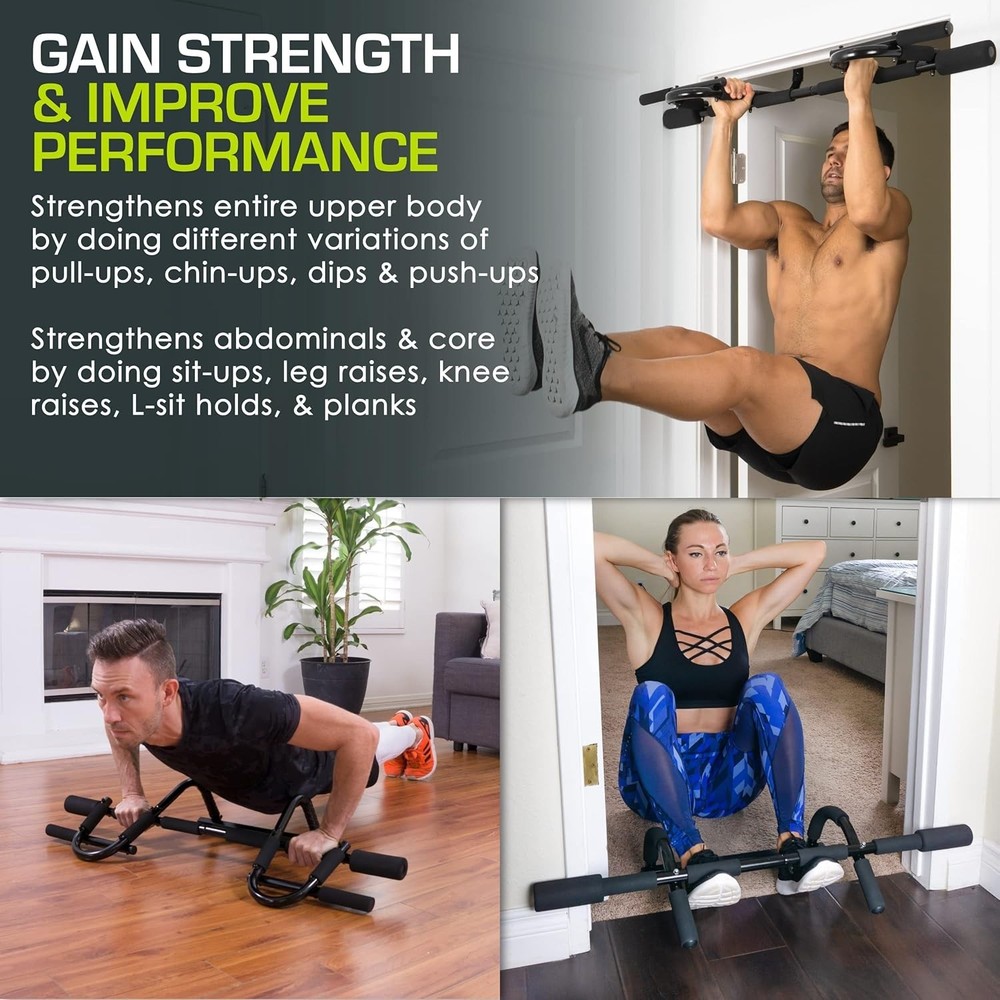 Sturdy Multi-Grip Pull Up Bar - Easy Installation for Strength Training at Home