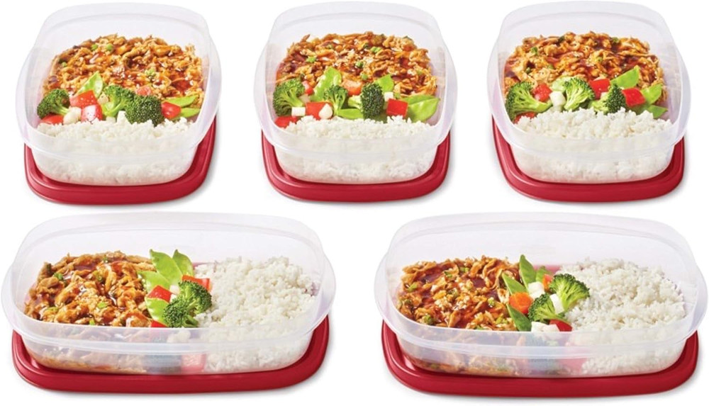 Easyfindlids Meal Prep Containers 5.5 Cup Red