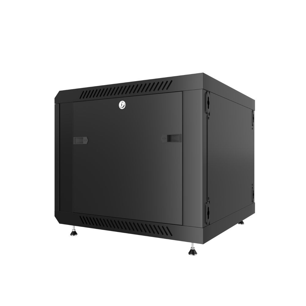 9U Server Rack Locking Network Cabinet Data Enclosure with PDU-Feet-Fan-Shelf