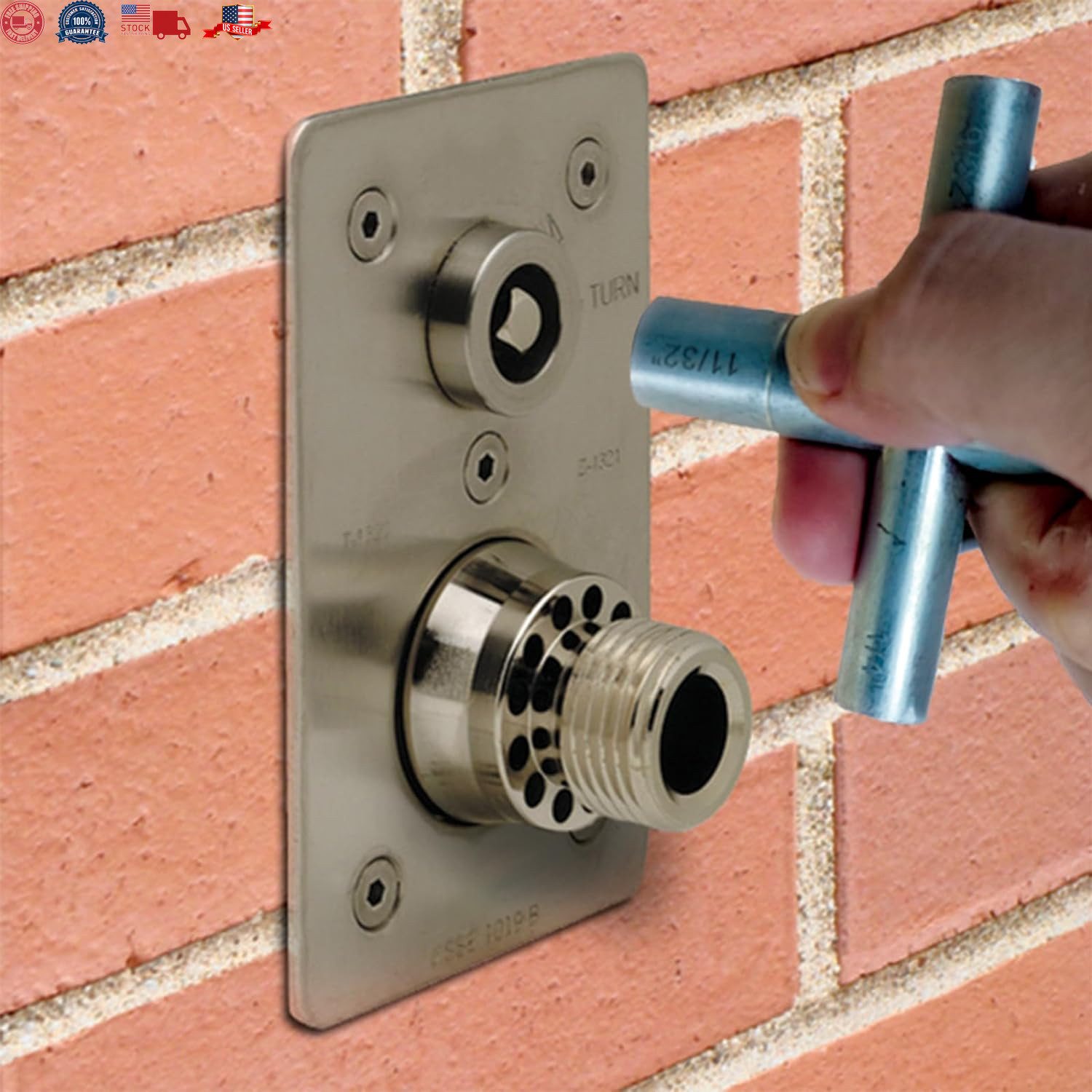 2Pcs 4 Way Sillcock Key Set 1/4", 9/32", 5/16", 11/32 Steel Sillcock Water Hose