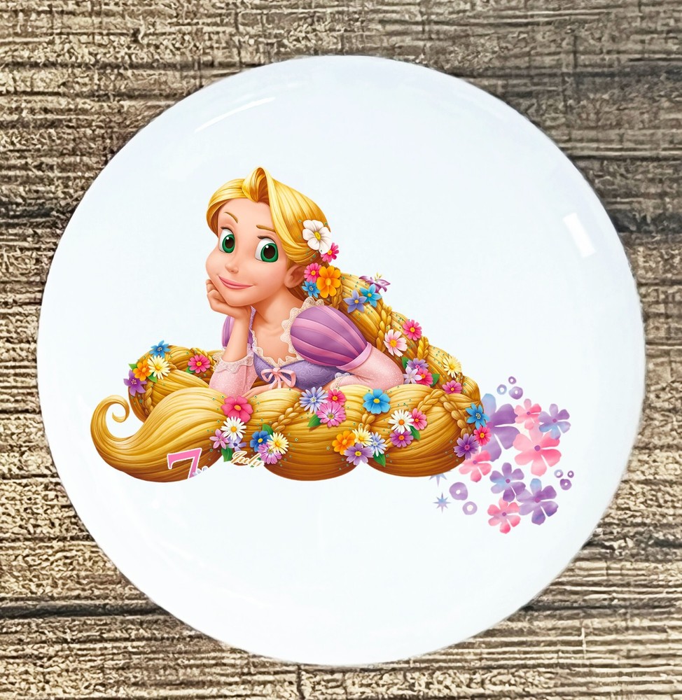 Rapunzel Disney Princess kitchen cabinet knobs white ceramic knob pull
