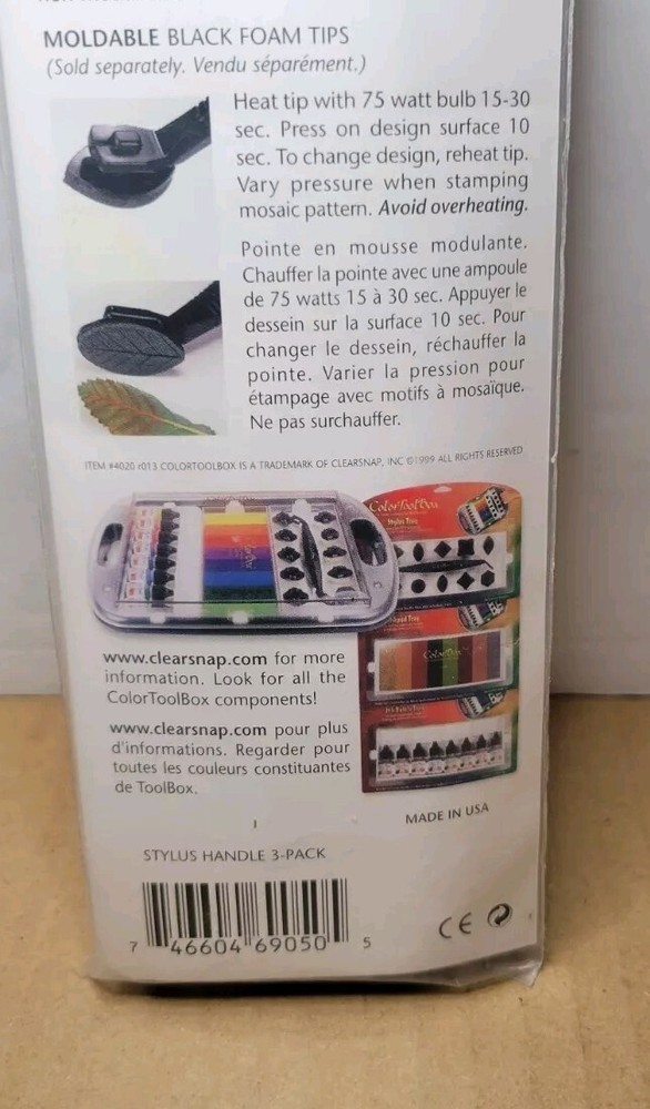 Color Tool Box Stylus System Components 3 Stylus Handles (Black) - NEW IN PACK!