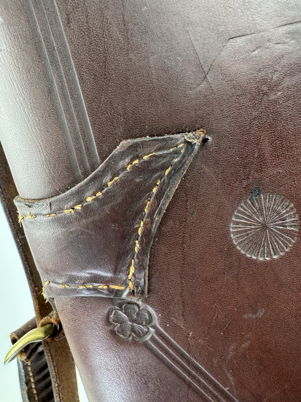 Rare Antique Leg o Mutton Abercrombie Fitch Shotgun Gun Case Leather Tooled