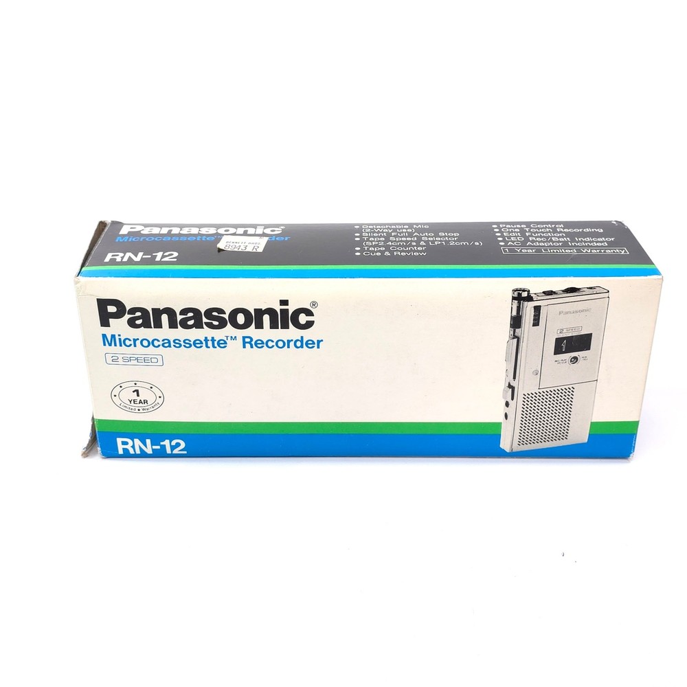 NIB Panasonic MicroCassette Recorder RN-12 Accessories
