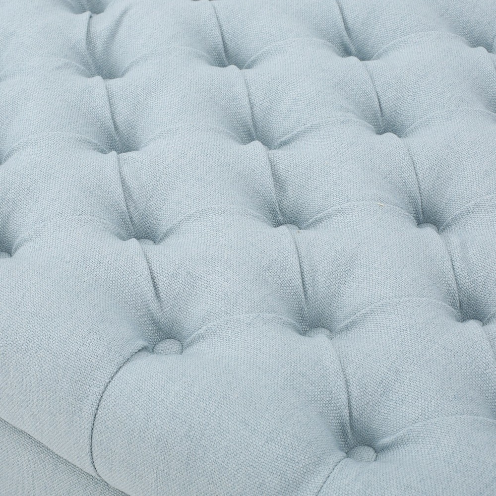 Charlemagne Rolled Arm Tufted Fabric Storage Ottoman Bench