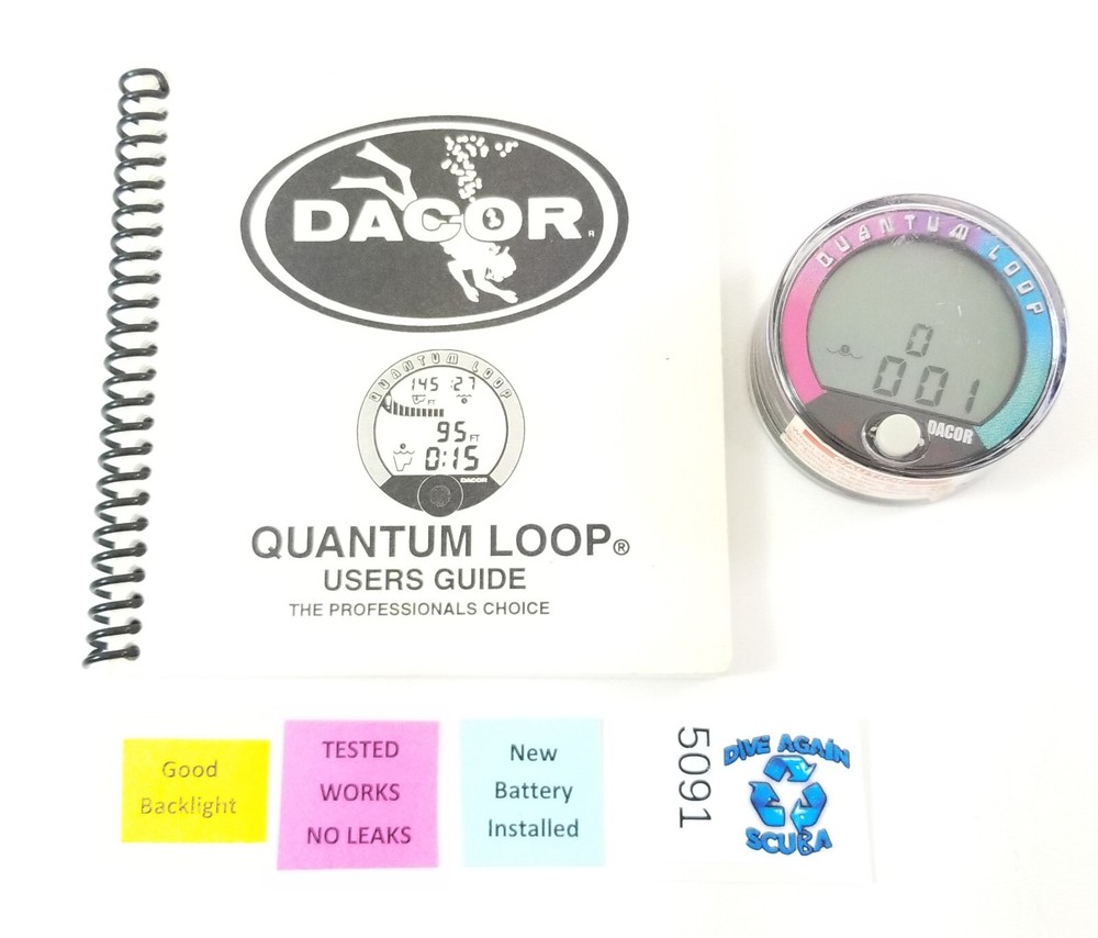 DACOR Quantum Loop Digital Depth Gauge Diving Computer Puck Module Bottom Timer
