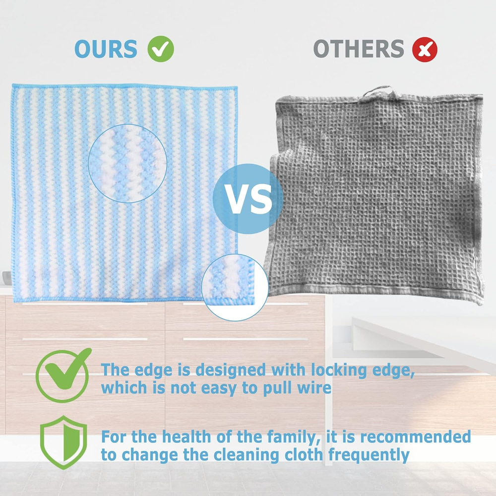 Microfiber Cleaning Cloth Absorbent Kitchen Towels Dish Cloths Washable 10 Pack