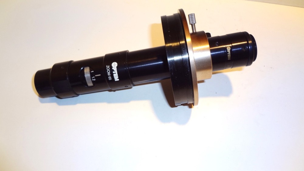OPTEM ZOOM 65 VIDEO MICROSCOPE SYSTEM COMPLETE WITH SCOPE STAND ADAPTOR