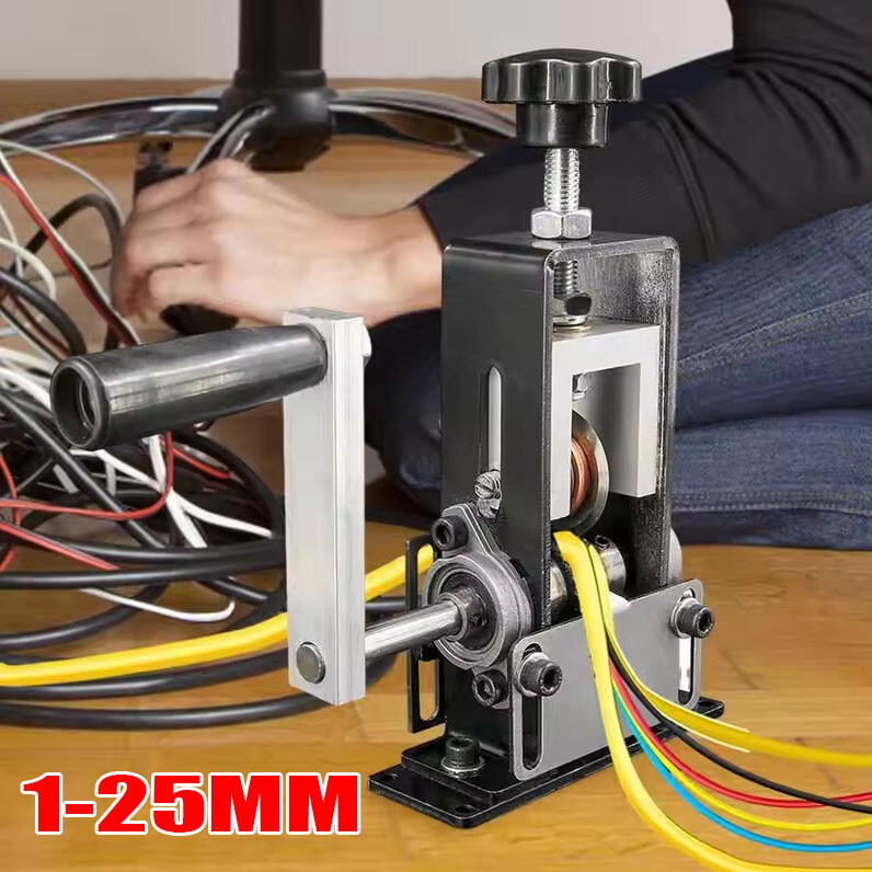 Manual Wire Stripping Machine Drill Powered Hand Crank Wire Stripper Tool 1-25MM