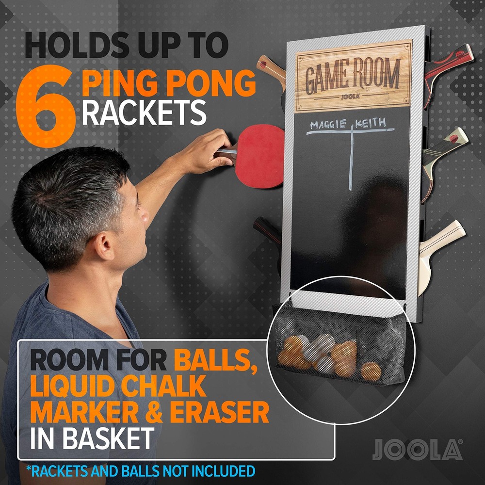 JOOLA Game Room Organizer with Ping Pong Paddle Holder, Table Standard, Multi