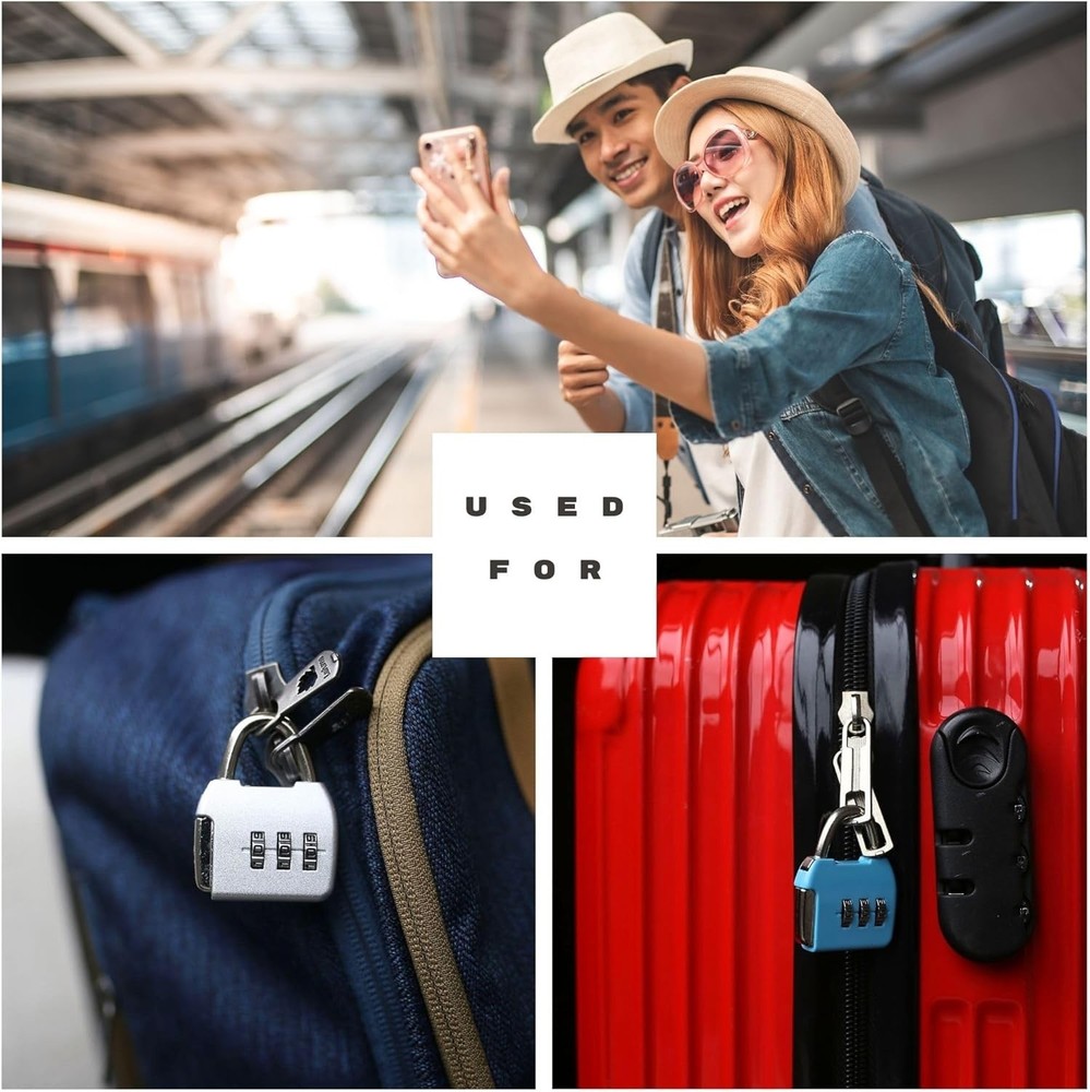 Small Combination Lock, 3 Digit Combination Padlock, Travel Luggage Locks, Combo