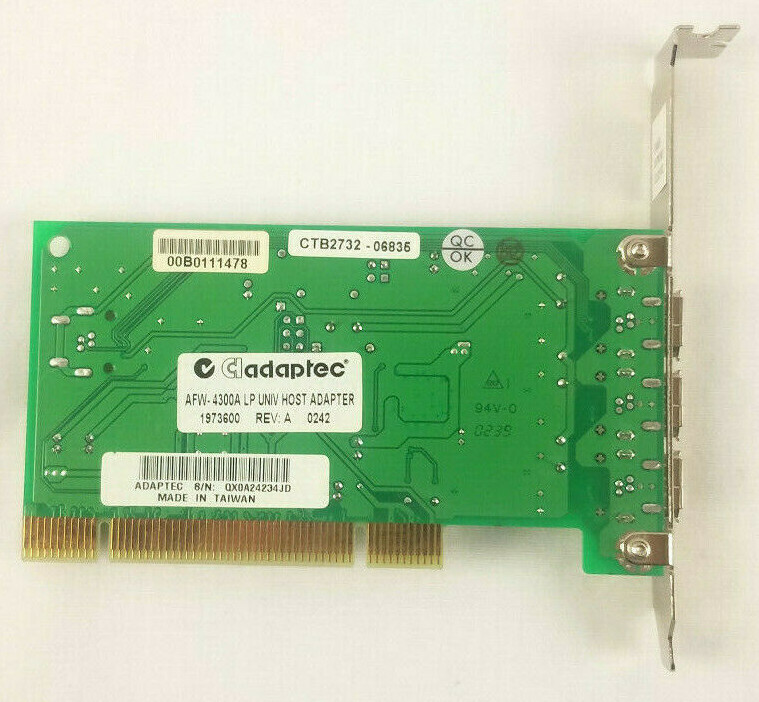 Adaptec FireConnect 3-Port Firewire PCI Universal Host Adapter AFW-4300A LP